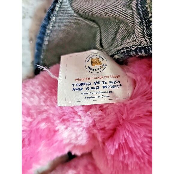 Build‎ A Bear Workshop Pink Hearts Monkey Plush Stuffed Animal - Picture 6 of 8